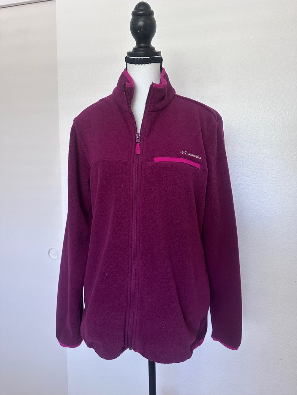 Columbia Women's Plum Full-Zip Fleece Jacket with Pink Trim